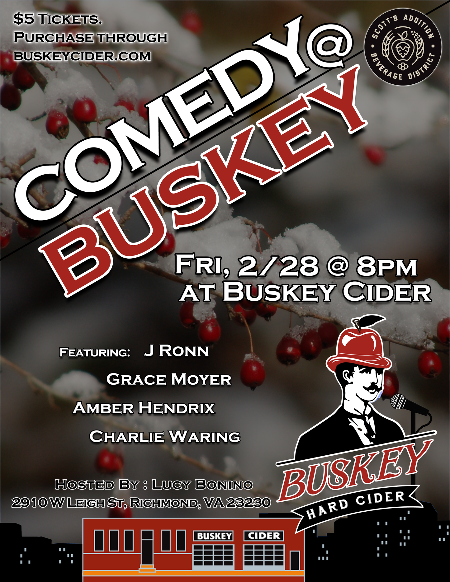 Comedy @ Buskey - Friday, 2/28 at 8pm