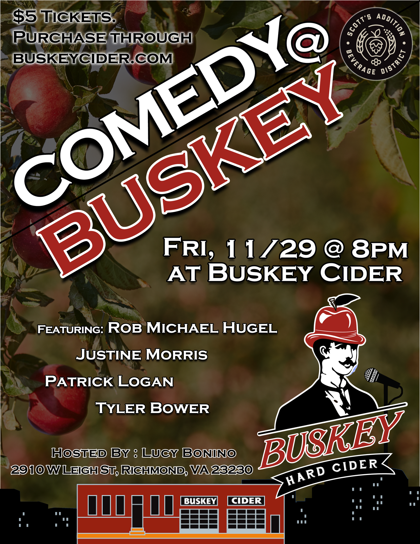 Comedy @ Buskey - Friday, 11/29 at 8pm